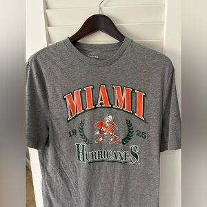 Gray Miami Hurricanes Short Sleeve Tee